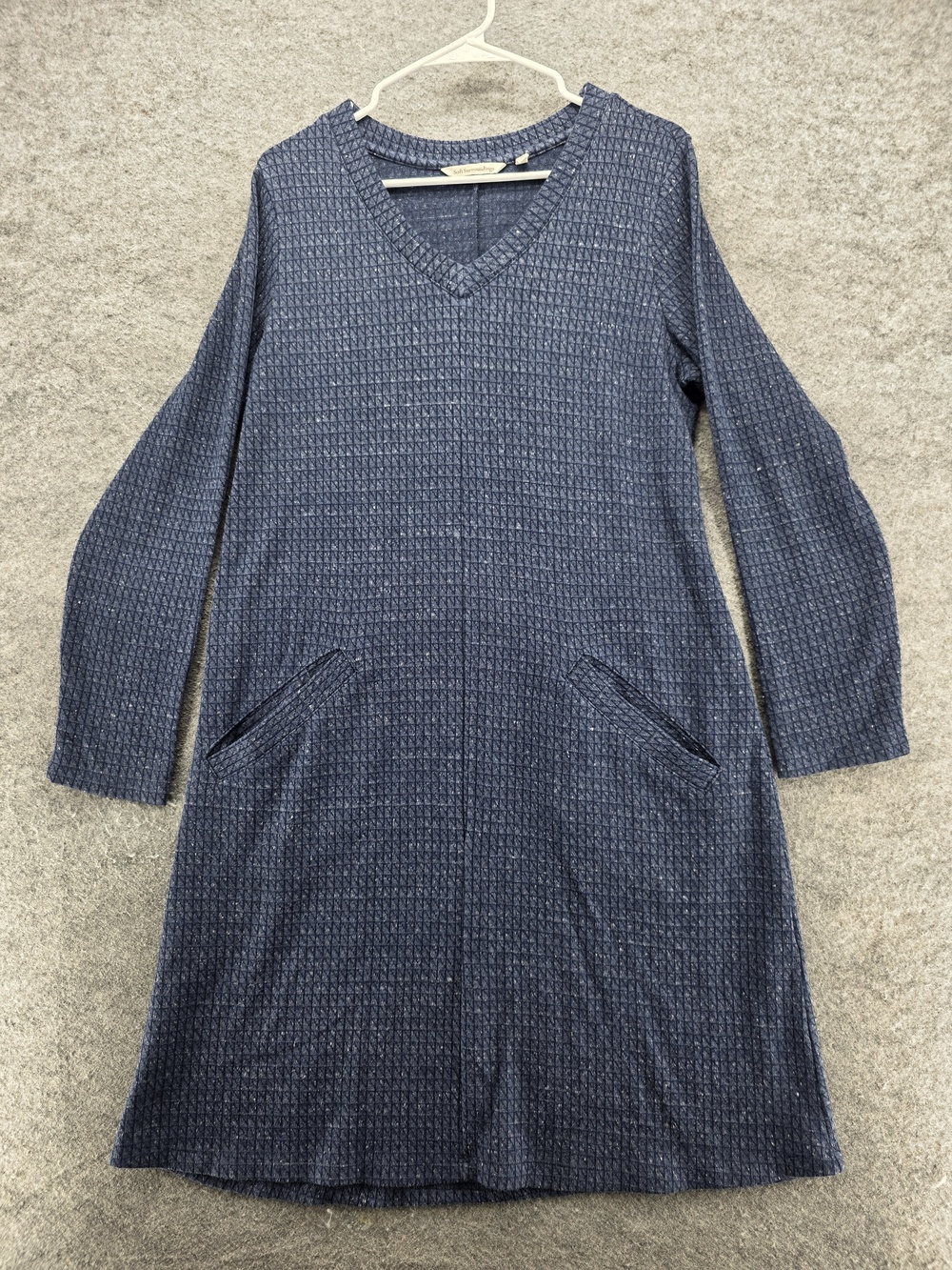 Soft Surroundings Sweater Dress Womens Small Textured Knit Long Sleeve Pockets